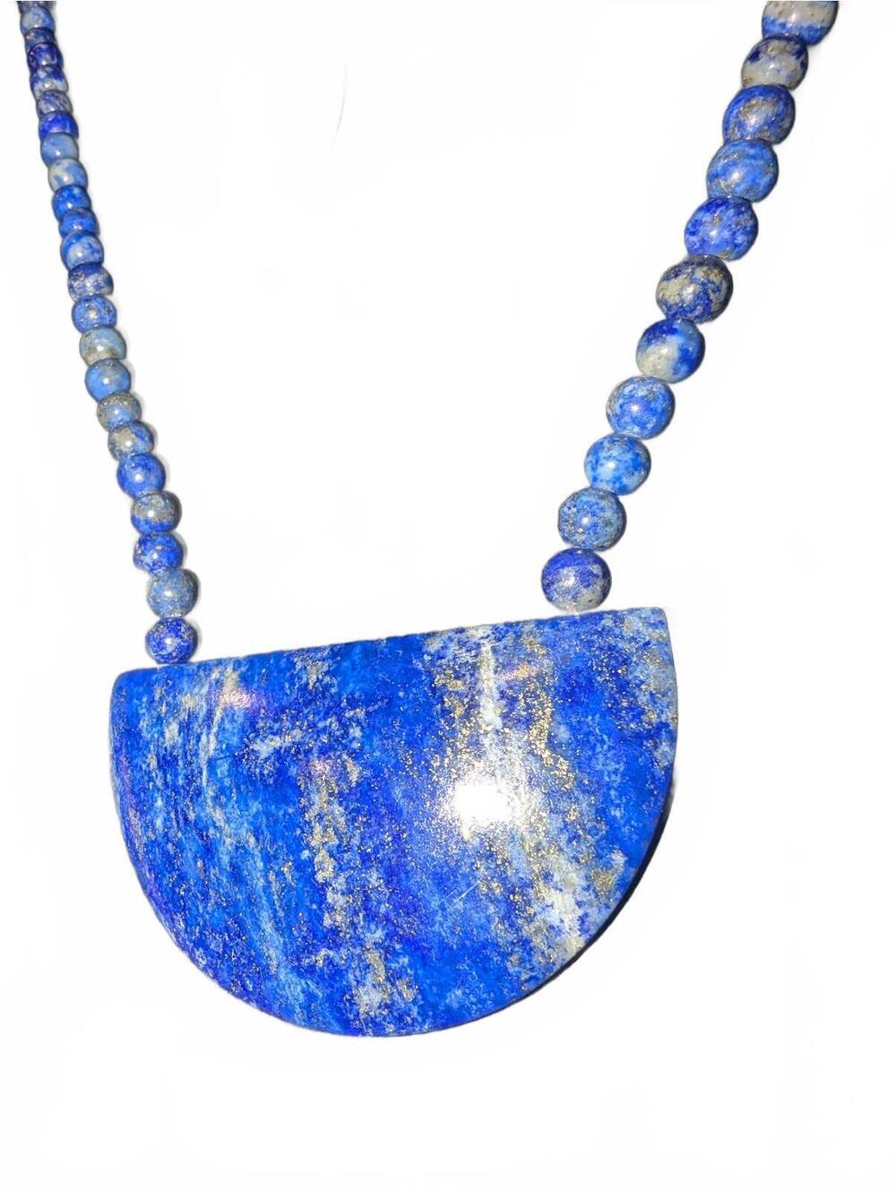 Lapis Lazuli Beaded Necklace semi circle